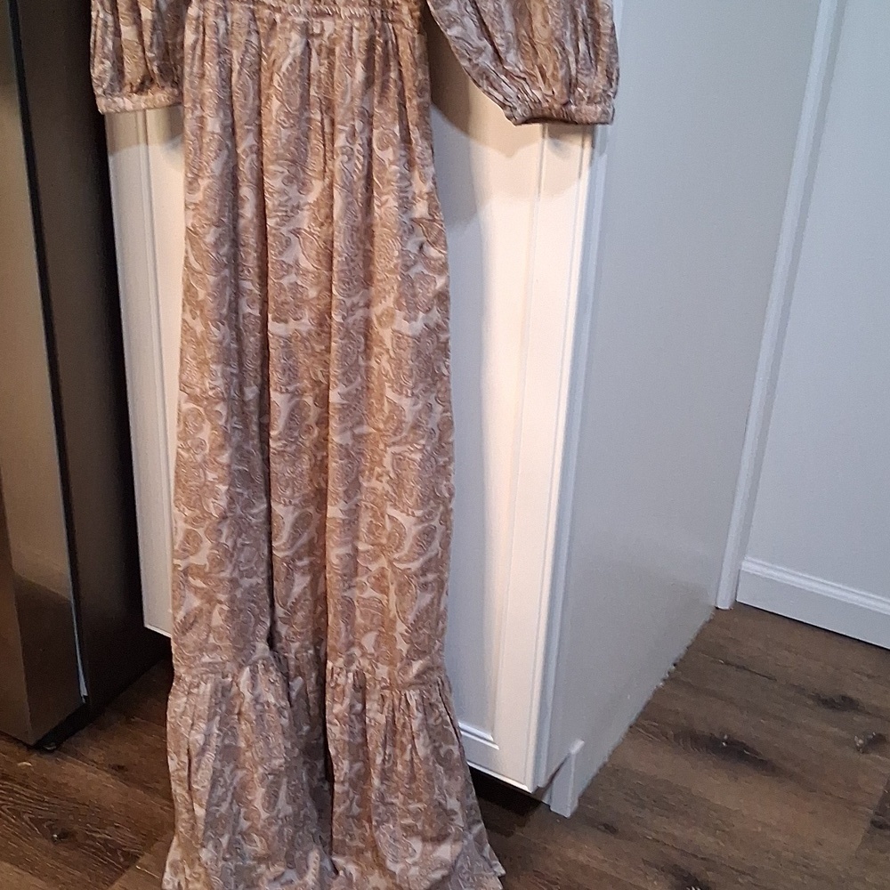 New! Anthropologie Patrons Of Peace Boho Maxi Dress In Sandstone - Picture 7 of 8